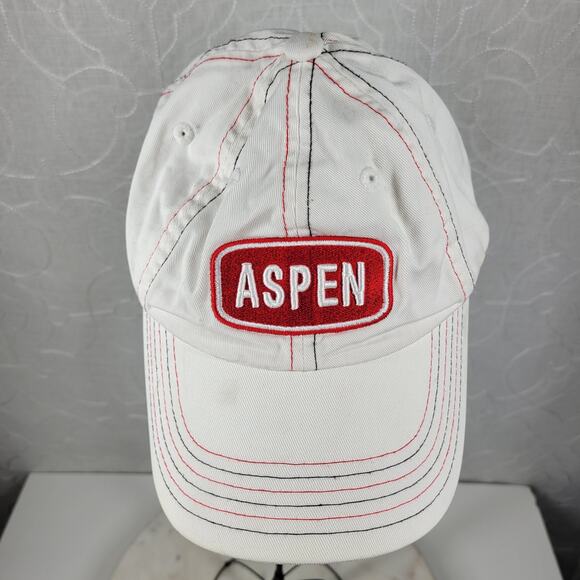 Vintage Obo's‎ Aspen Adjustable Panel Hat Red White Embroidered Cotton Cap - Picture 13 of 16